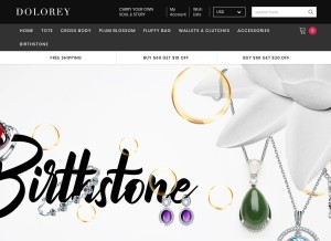 How dolorey.com looks like on a tablet such as an iPad.