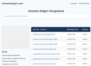 How domaindegeri.com looks like on a tablet such as an iPad.
