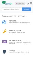 How domaindiscount24.net looks like on a mobile device such as an iPhone.