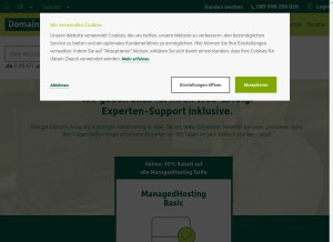 How domainfactory.de looks like on a tablet such as an iPad.