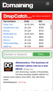 How domaining.com looks like on a mobile device such as an iPhone.