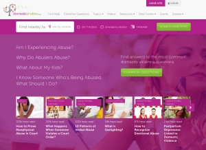 How domesticshelters.org looks like on a tablet such as an iPad.