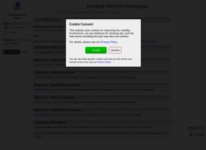 How dominik-reichl.de looks like on a tablet such as an iPad.