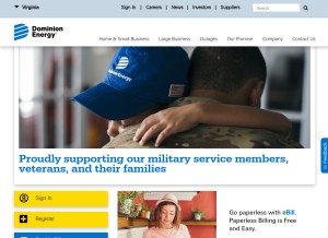 How dominionenergy.com looks like on a tablet such as an iPad.
