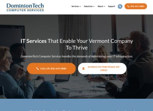 How dominiontech.com looks like on a tablet such as an iPad.