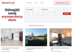 How domli.pl looks like on a tablet such as an iPad.