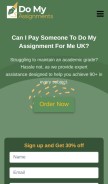 How domyassignments.uk looks like on a mobile device such as an iPhone.