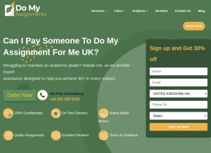 How domyassignments.uk looks like on a tablet such as an iPad.