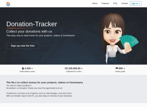 How donation-tracker.de looks like on a tablet such as an iPad.