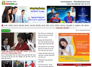 How dongbang.vn looks like on a tablet such as an iPad.