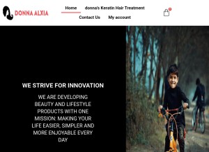 How donnaalxia.com looks like on a tablet such as an iPad.