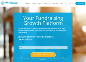 How donorperfect.com looks like on a tablet such as an iPad.