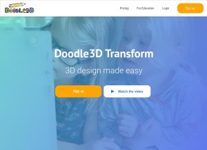 How doodle3d.com looks like on a tablet such as an iPad.