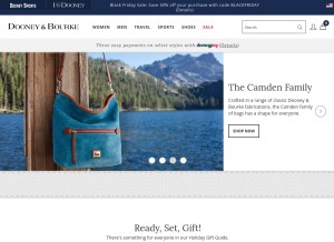 How dooney.com looks like on a tablet such as an iPad.