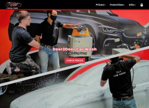 How door2doorcarwash.com looks like on a tablet such as an iPad.