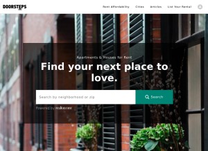 How doorsteps.com looks like on a tablet such as an iPad.
