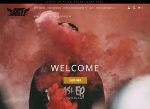 How dopeangels.com looks like on a tablet such as an iPad.