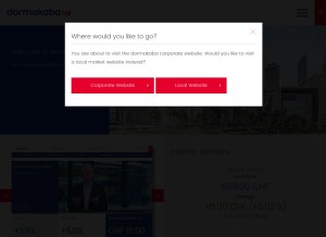 How dormakaba.com looks like on a tablet such as an iPad.