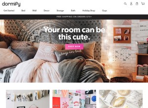 How dormify.com looks like on a tablet such as an iPad.
