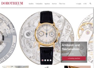 How dorotheum.com looks like on a tablet such as an iPad.