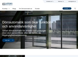 How dorrautomatik.net looks like on a tablet such as an iPad.