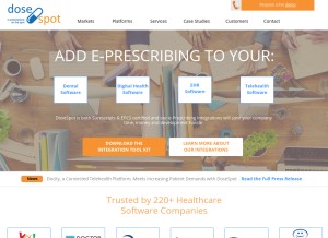 How dosespot.com looks like on a tablet such as an iPad.