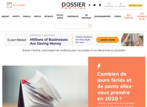 How dossierfamilial.com looks like on a tablet such as an iPad.