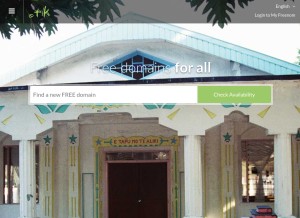 How dot.tk looks like on a tablet such as an iPad.