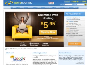 How dot5hosting.com looks like on a tablet such as an iPad.