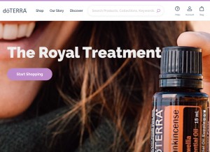 How doterra.com looks like on a tablet such as an iPad.