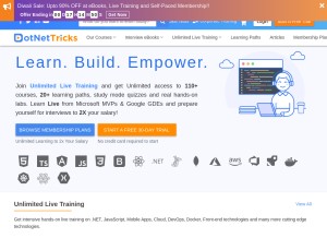 How dotnettricks.com looks like on a tablet such as an iPad.