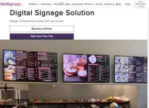 How dotsignage.com looks like on a tablet such as an iPad.