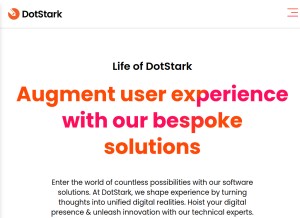 How dotstark.com looks like on a tablet such as an iPad.