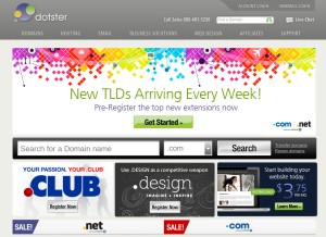 How dotster.com looks like on a tablet such as an iPad.