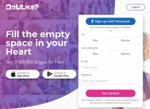 How doulike.com looks like on a tablet such as an iPad.