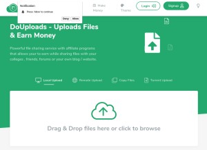 How douploads.com looks like on a tablet such as an iPad.