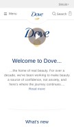 How dove.com looks like on a mobile device such as an iPhone.