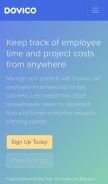 How dovico.com looks like on a mobile device such as an iPhone.