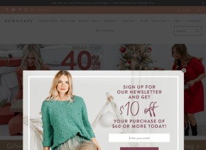 How downeastbasics.com looks like on a tablet such as an iPad.