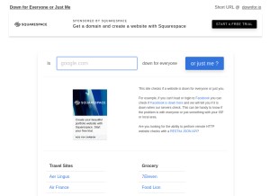How downforeveryoneorjustme.com looks like on a tablet such as an iPad.