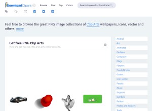 How downloadclipart.net looks like on a tablet such as an iPad.