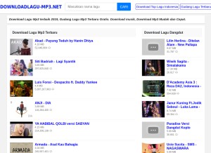 How downloadlagu-mp3.net looks like on a tablet such as an iPad.