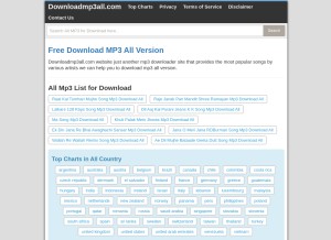 How downloadmp3all.com looks like on a tablet such as an iPad.