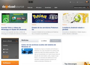 How downloadsource.es looks like on a tablet such as an iPad.