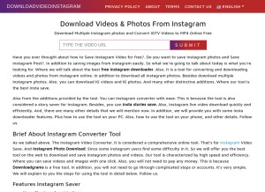 How downloadvideoinstagram.net looks like on a tablet such as an iPad.