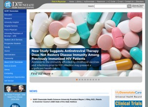 How downstate.edu looks like on a tablet such as an iPad.