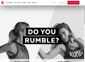 How doyourumble.com looks like on a tablet such as an iPad.