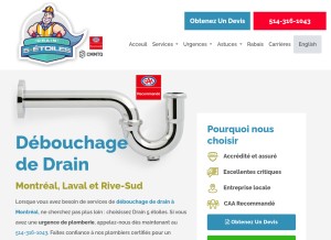 How drain5etoiles.com looks like on a tablet such as an iPad.