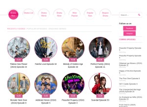 How dramanice.vin looks like on a tablet such as an iPad.