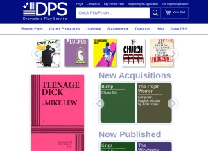 How dramatists.com looks like on a tablet such as an iPad.